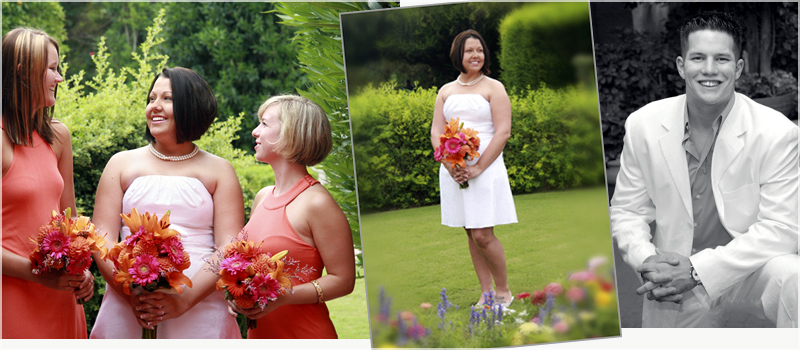 These pre-ceremony wedding photos were taken within the vast gardens of the Arizona Inn.