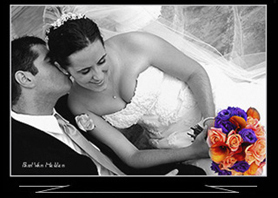 Newlyweds, Elizabeth and Cliff, romance the afternoon away, at the Z Mansion in downtown Tucson.