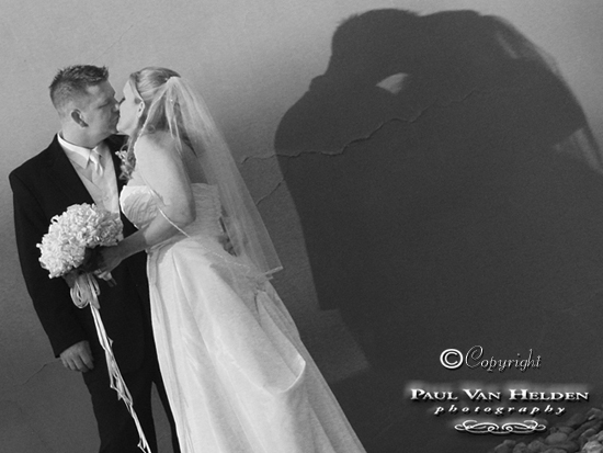 Shadow Kissing - Bride and Groom