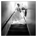 Bride, at the Bottom of the Stairs