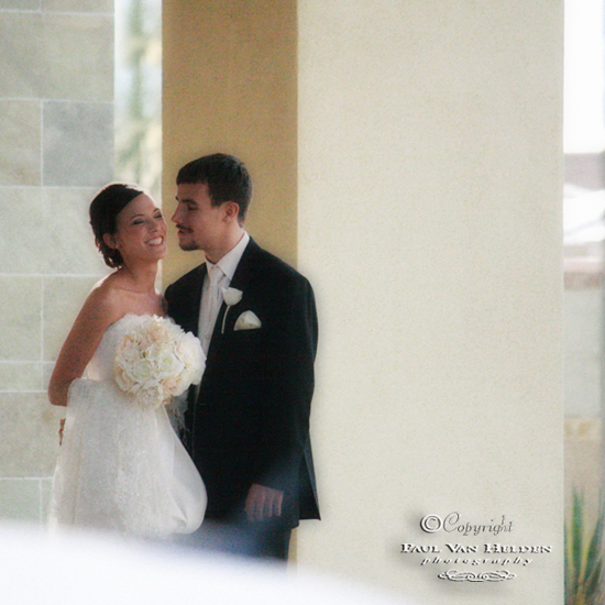 Anna and Corey enjoy a light moment, after their wedding ceremony.