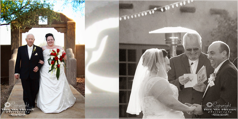 Tonya and David, enjoy a laugh, during their nuptial ceremony at Oasis at Wildhorse Ranch.