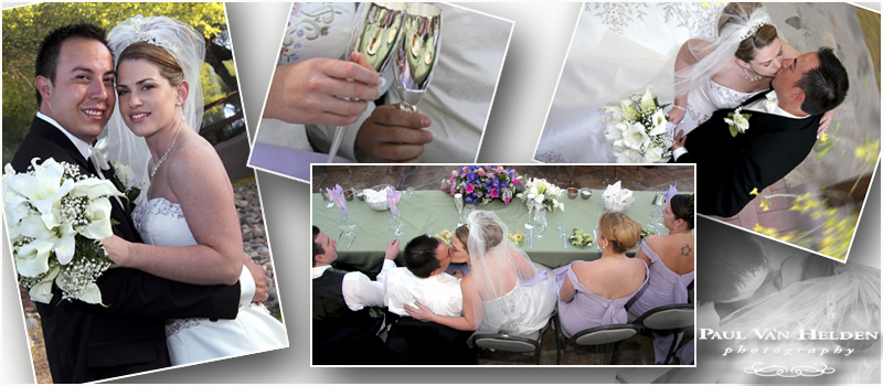 Images of the Bride and Groom kissing at the head table and just about everywhere else, too.